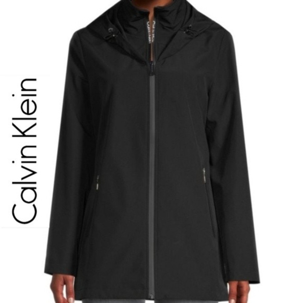 CALVIN KLEIN Black Flex Tech Hooded Jacket size XS
